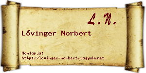 Lővinger Norbert névjegykártya